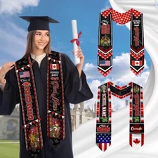 Custom Canada Graduation Sash 2025, Flag Stole, Canadian Grad Gift 2025