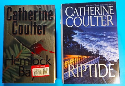 Catherine Coulter: Hemlock Bay & Riptide Lot of 2 Hardcovers (1279)