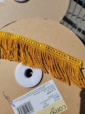 Gold 2" Thin Bullion Fringe Trim yellow old Gold 12 ft
