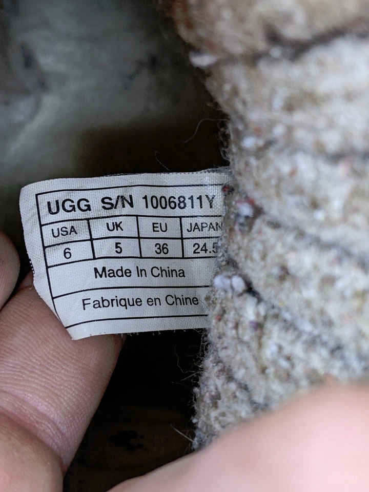 Botas Ugg Cambridge Tejidas Plegables para Mujer 6 36 Beige Gamuza Tejido con Cable Hebilla de Cinturón Foto 3 de 4