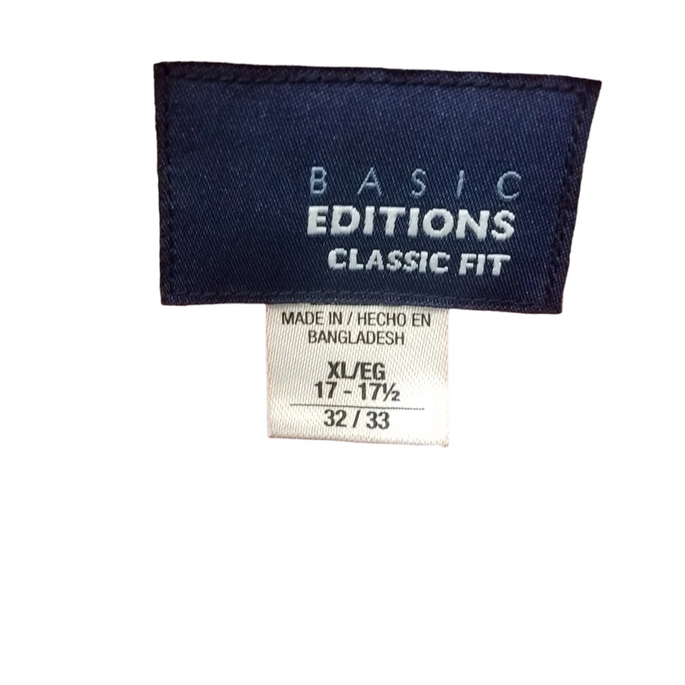 Basic Editions Mens Sz XL Red Solid Long Sleeve Dress Shirt - Image 2 of 4