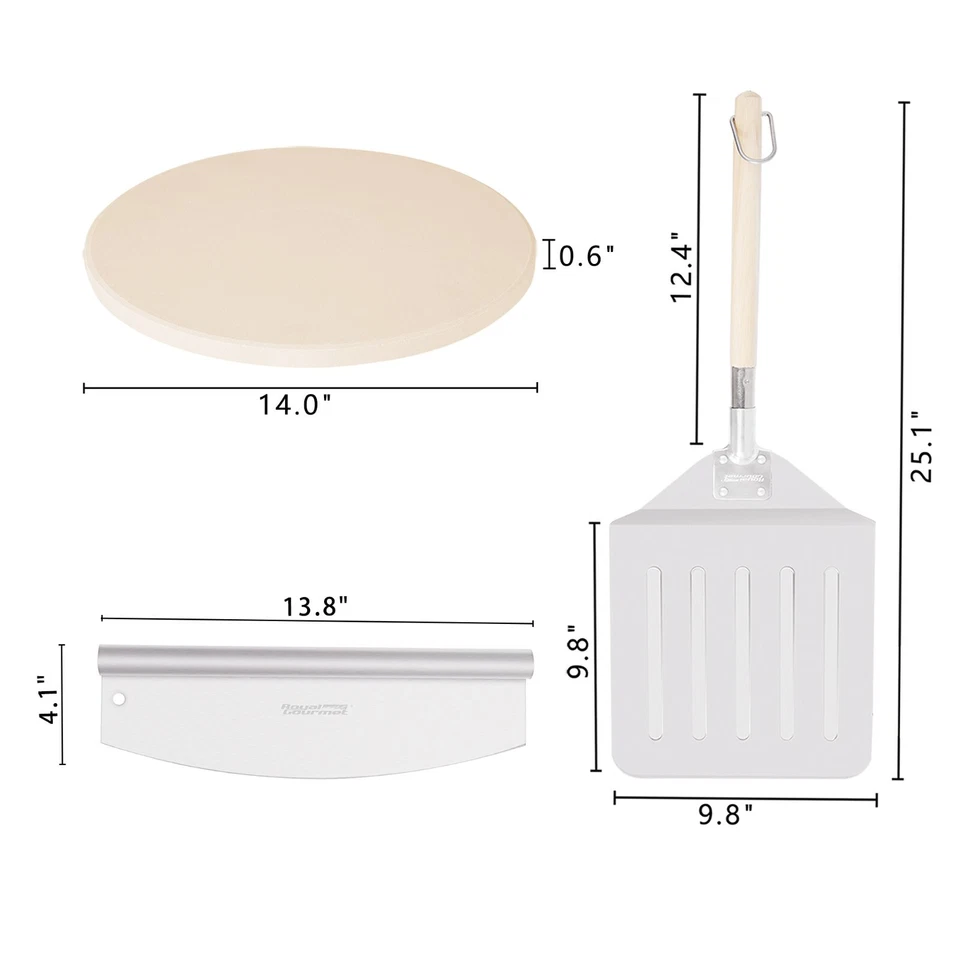 Royal Gourmet Juego de 3 Piezas Pizza Pelar y Cortar, Parrilla Barbacoa Horno Herramientas para Hornear Foto 3 de 4