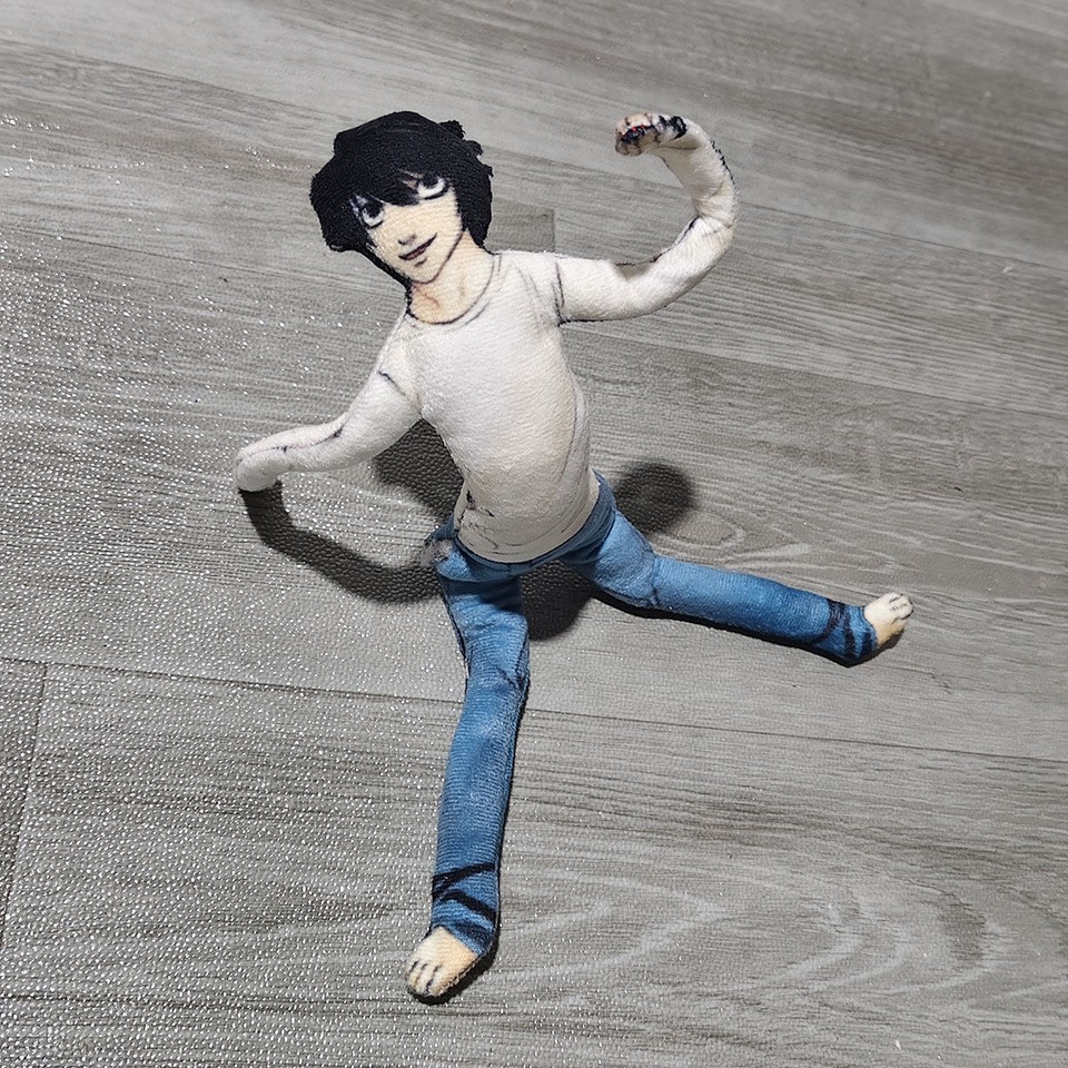 Death Note L·lawliet Figure Doll Abstraction Twistable Plush Iron Wire ...