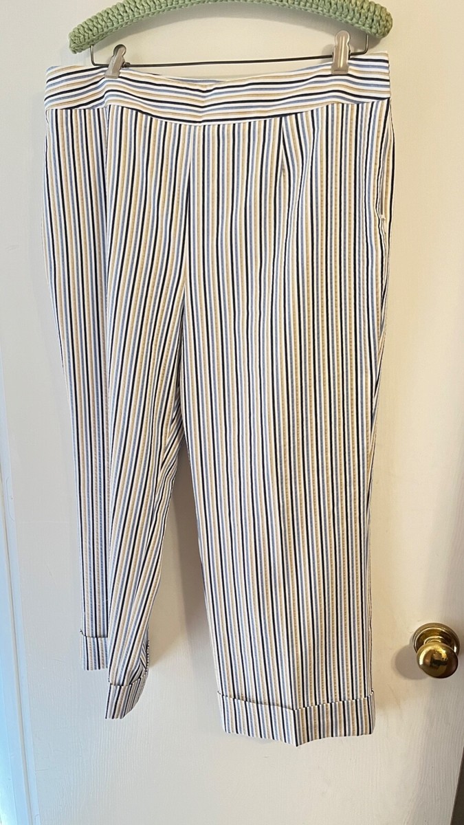 Peck & Peck Women's Weekend Striped Cuffed Pant Size 16 | eBay