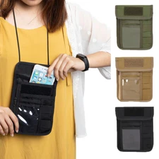 Tactical RFID Blocking Passport Holder Travel Wallet Bag Security Neck Pouch