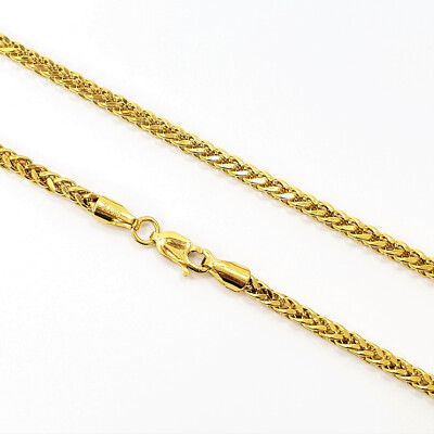 22K Gold Italian Franco Chain Necklace Hollow Genuine Hallmark  916