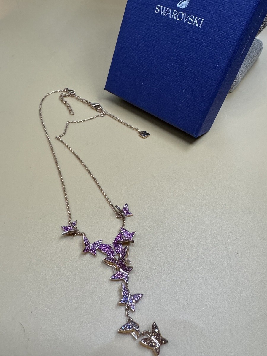 Swarovski Lilia Butterfly Crystal Necklace Rhodium Rose Gold Swarovski Lilia Butterfly Crystal Necklace Rhodium Rose Gold