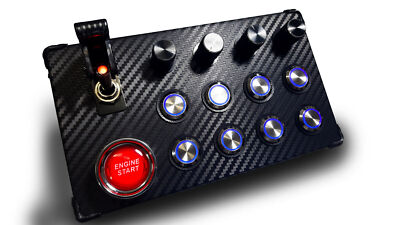 Button Box Sim Racing leuchtende Metallknöpfe 4 rotierende PC-USB-Flugsimulator