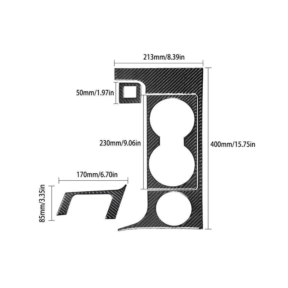 Para Toyota Tundra 2007-2013 Consola de fibra de carbono Copa de agua Marco Panel Borde 4 piezas Foto 2 de 4