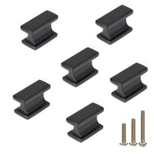 6 Pack Square Matte Black Cabinet Knobs Black Drawer Dresser Knobs Cabinet Ha...