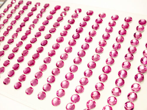 5mm Hot Pink Crystal Diamante Adhesive Gem Rhinestone Bead Craft Strip Sticker - Picture 1 of 11