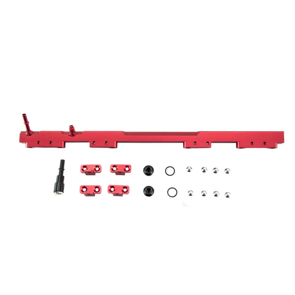 RED Billet Aluminum Fuel Rail For 97-2001 Jeep Wrangler 4.0L TJ Cherokee XJ Foto 2 de 4