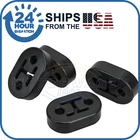 4PCS Car Exhaust Pipe Tip Mount Hanger Rubber Bracket 12mm 2 Holes Replacement