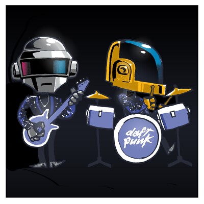 Daft Punk Art Print 12'''' von JAKe Detonator (signiert vom Künstler)