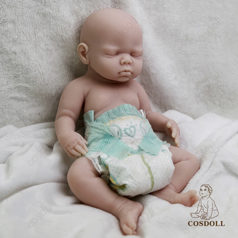 COSDOLL 16" lebensechte weiche Platin-Silikon-Reborn-Babypuppe unbemalte Mädchenpuppe