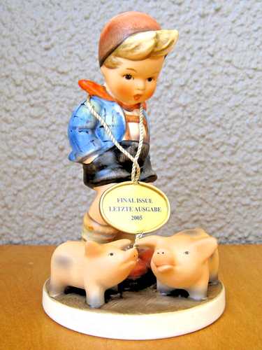 Hummel Figurine FARM BOY HUM #66 TMK8 Goebel Germany PIGS RETIRED MINT ...