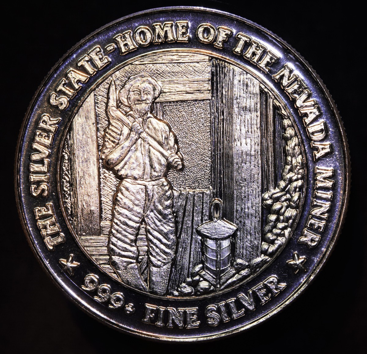 1988 Nevada Metallurgical Inc NMI 1oz 999 FINE Silver art bar