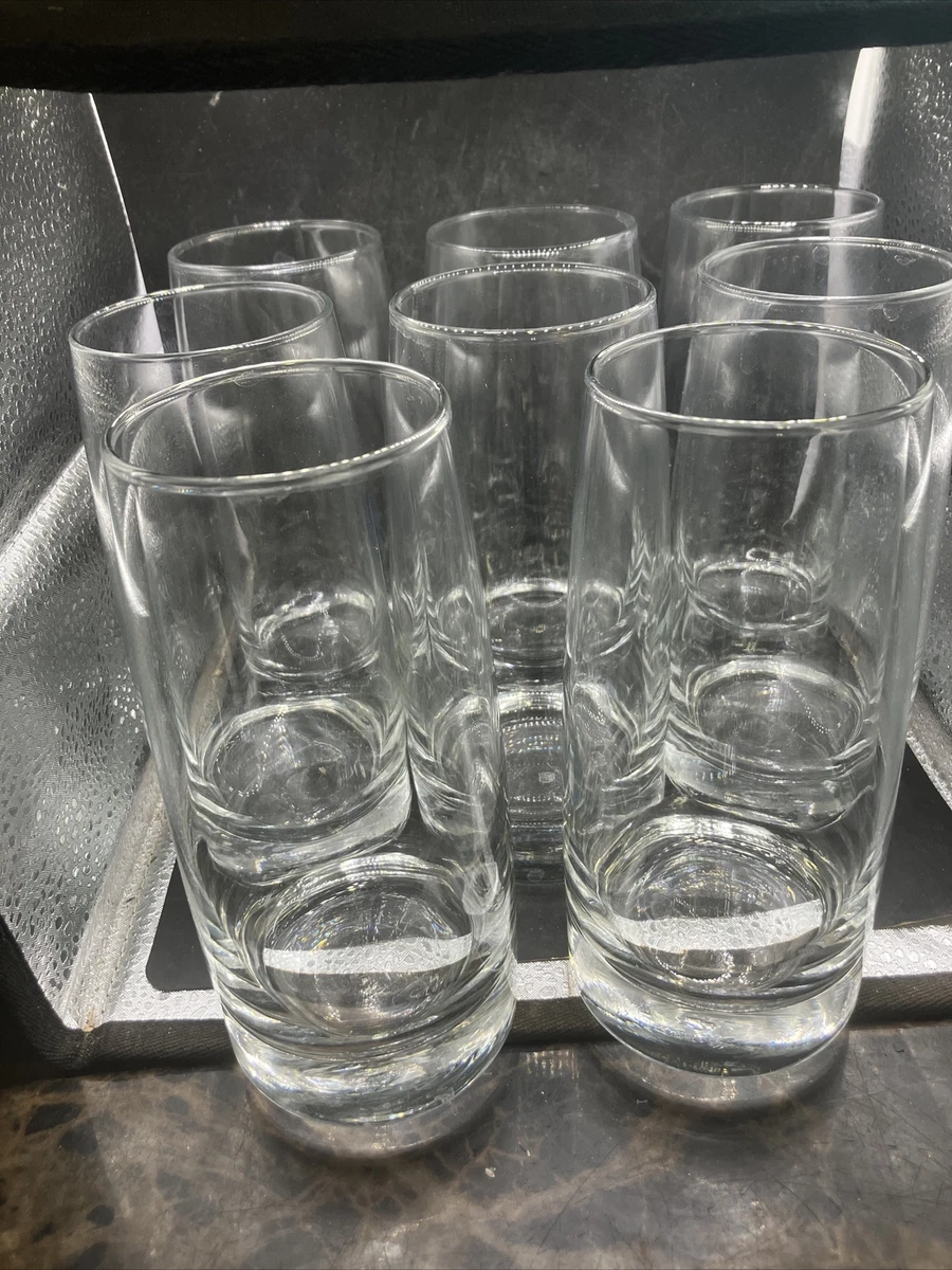 8 set heavy thick glass 16oz drinking cups. AD