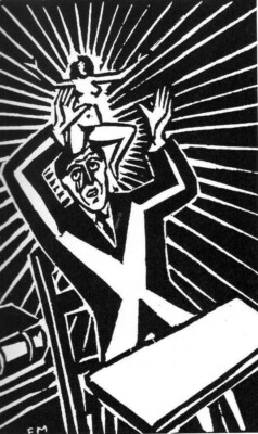 The Idea by Frans Masereel 1920   Expressionist Woodcut on Creative Illumination