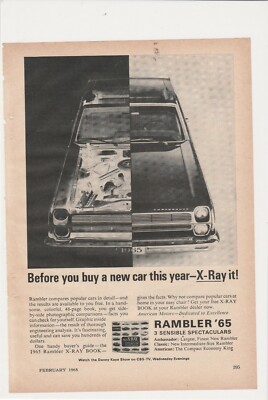 Original 1965 Rambler Magazine Ad ''X-Ray it''