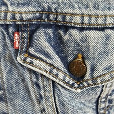 Vtg LEVI'S Trucker Denim Jacket 80s 90s Blue Acid Wash USA Made Men's XS EUC 