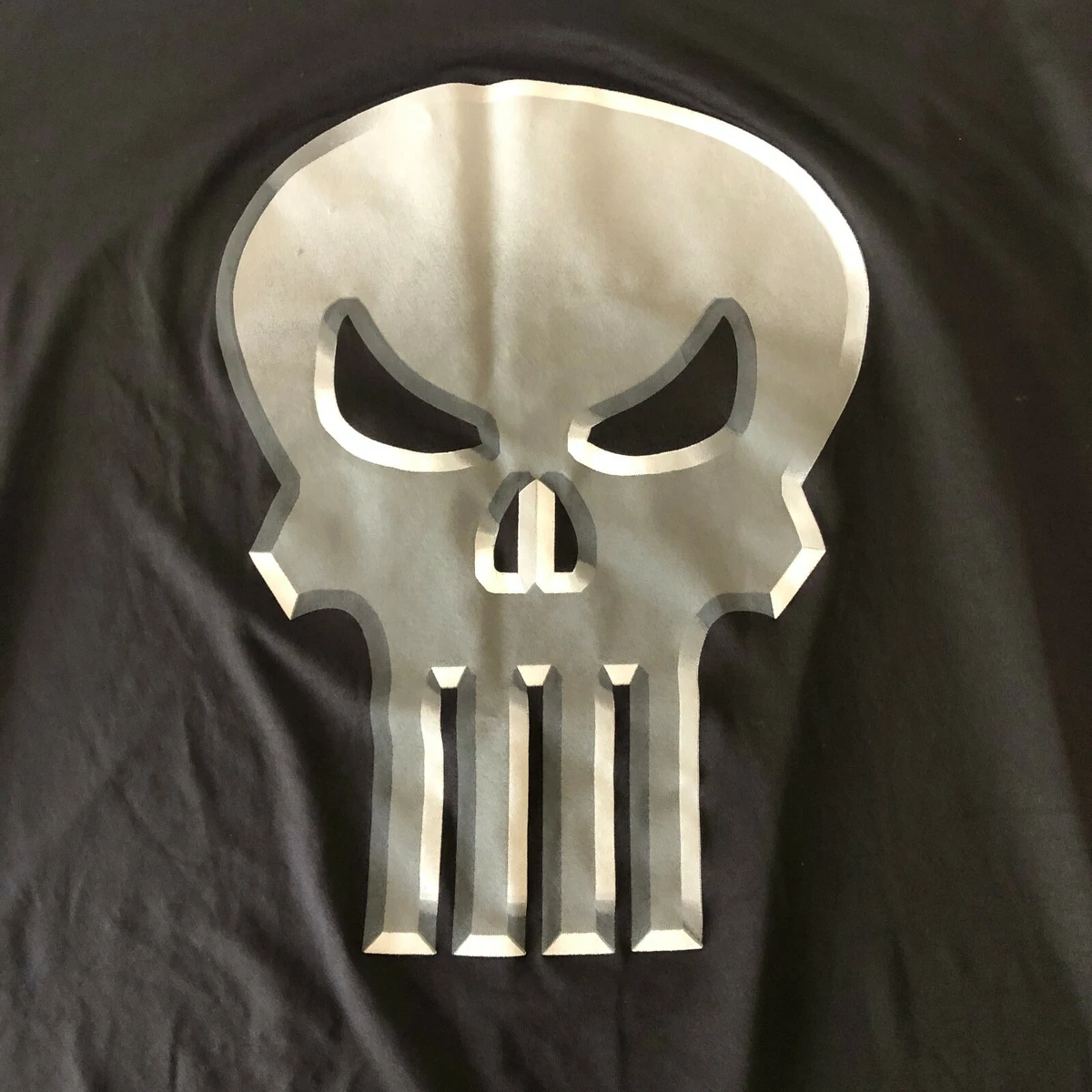 Marvel Punisher Base Layer Workout Crossfit Black Tee Shirt Mens
