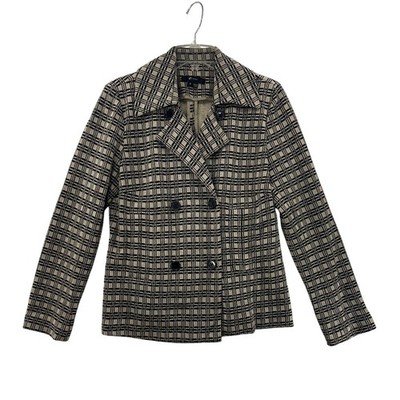 e by ECI Plaid Blazer Jacket Size 8 Double Breasted Career Office