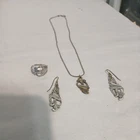 830 Sterling Silver Spoon Ring earrings neaklace Vintage