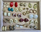 Vintage lot of 20+ pair various CLIP-ON costume earrings jewelry bundle LT#2