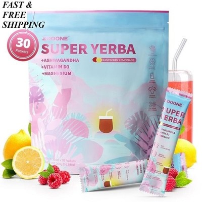 NEW  Zooone Super Yerba 30 Packets Raspberry Lemonade   Clean Energy & Detox