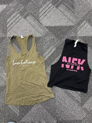 Lot Of (2) Burn Boot Camp Tank Tops, Womens Small, Virginia, Workout