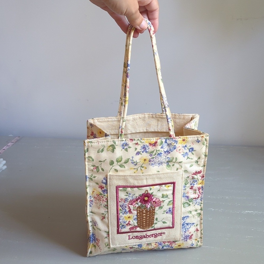 Longaberger Mini Tote Bag Floral