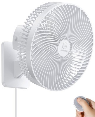 10 Inch Quiet Wall Mount Oscillating Fan with Remote & Timer, 4-Speed Portabl...