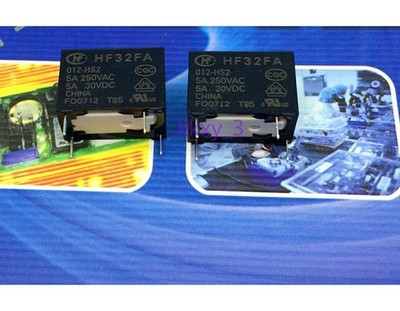 2 pcs new   relay HF32FA-012-HS2 type 2 pin 5A 250VAC #wd