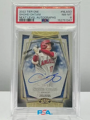 SHOHEI OHTANI 2022TOPPS TIER ONE NEXT LEVEL AUTOGRAPHS(/50)#NLASO PSA8!LOWPOP!
