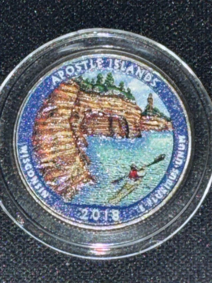 Apostle Islands 2018p America The Beautiful Colorized Washington Quarter UNC  - Image 2 of 4