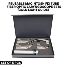 Fiber Optic Laryngoscope Mac Fix Tube Blade  Handle EMT Reusable Intubation Kit