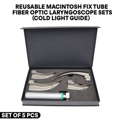 Fiber Optic Laryngoscope Mac Fix Tube Blade & Handle EMT Reusable Intubation Kit