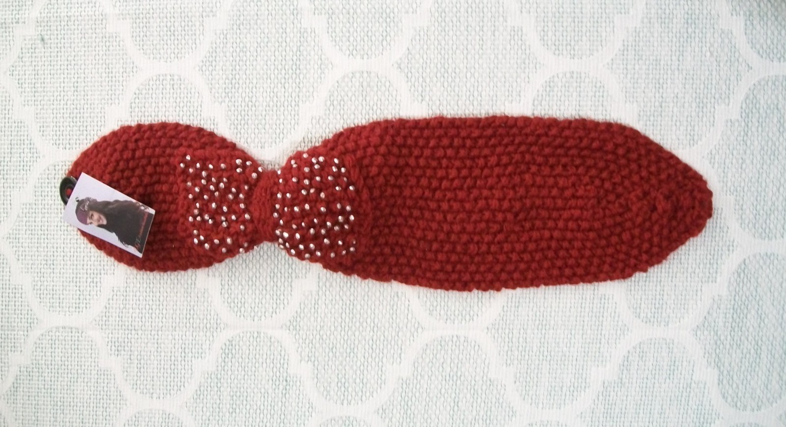 EGE Fashion Crochet Ear Warmer Headband with Rhinestones Large (sc161)
