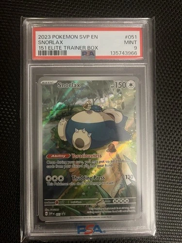 2023 POKEMON SVP EN-SV BLACK STAR PROMO 151 ELITE TRAINER BOX #051 SNORLAX PSA 9