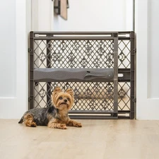 North States Paws Portable Pet Gate: 26-40" Wide. Pressure Mount. No Tools Ne...