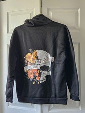 new black pullover graphic hoodie, kinda emot...