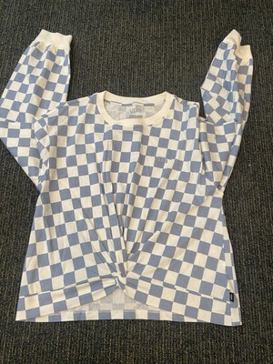 Vans Printed Knotty Long Sleeve Top. Women s Size L. Blue 
