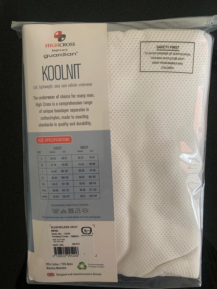 New Men's Big & Tall 2 Pack 'Highcross Koolnit' Airtex Eyelet Sleeveless Vest - Image 2 of 3