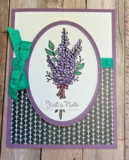 Stampin Up GREETING CARD KIT ~x4 w/Env~Lots of Lavender Just a Note Any Occasion