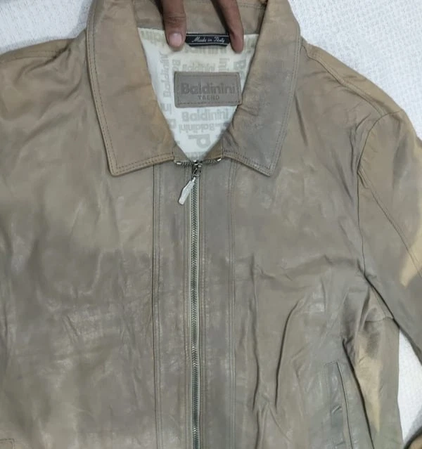Baldinini Trend Men's Genuine Jacket Brown/Taupe Size 54 Italy - product detail image 2