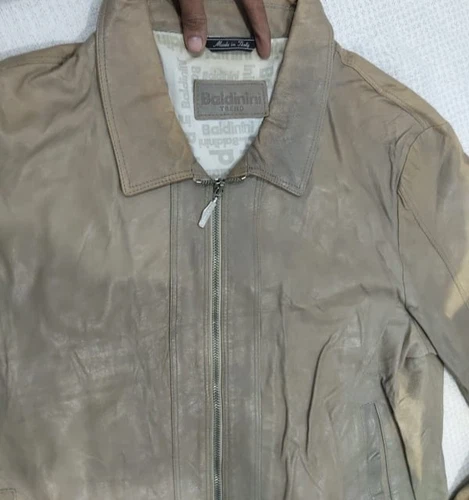 Baldinini Trend Men's Genuine Jacket Brown/Taupe Size 54 Italy image 2