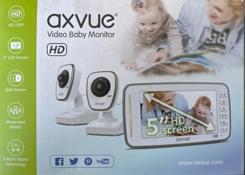 Axvue A1HD Video Baby Monitor 720P Full HD 5,0" Schermo IPS + 2 Telecamere - NUOVO - Foto 3 di 5