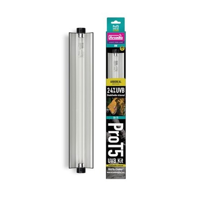 Arcadia T5 UVB Reptile Light Fixture Kit 12'' Long 8 Watts 2.4% ShadeDweller-A...