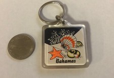 Bahamas Sea Shell Starfish Plastic Key Ring Keychain